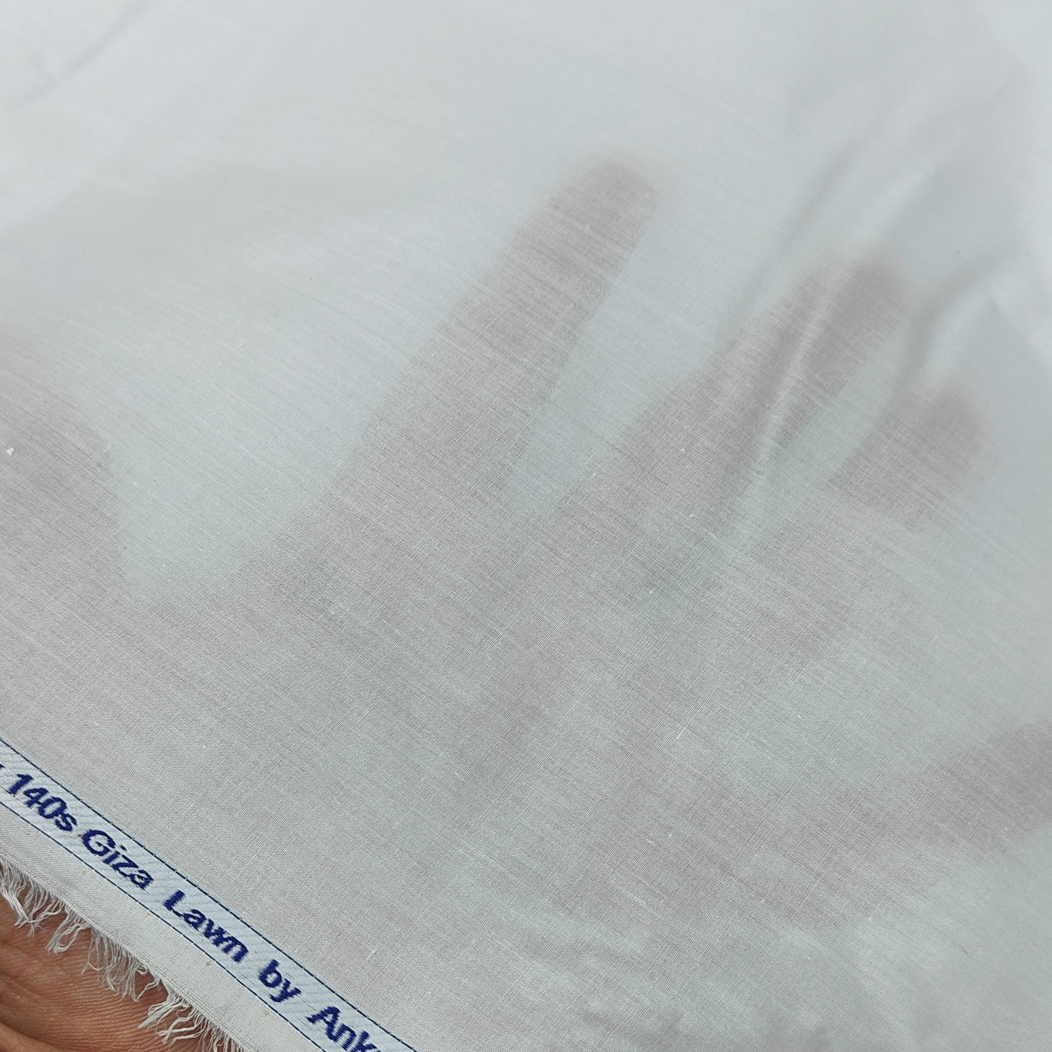 Shirt n Kurta Fabric Arvind Stiff 140×140s Lawn Pure Cotton Plain White